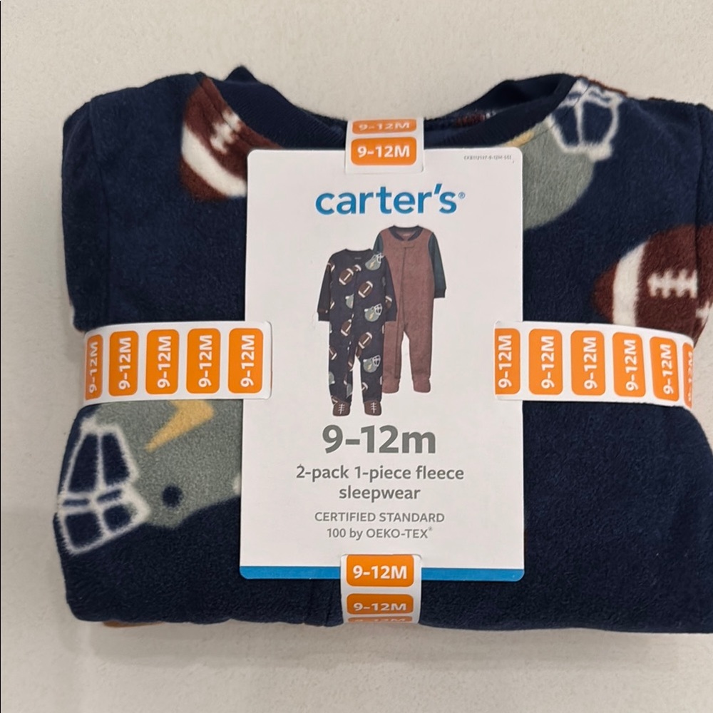 Carters 9-12 month fleece footie pajamas